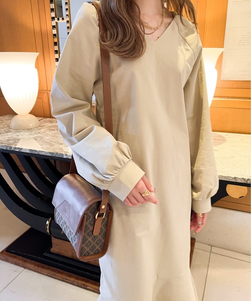 Ambre Ciel(アンブルシエル)の「美シルエット◎ボリュームマーメイドワンピース/【WEB/EC限定商品】(ワンピース・レディース・ダークブラウン/アイボリー/ブラック・FREE)」の5枚目の写真