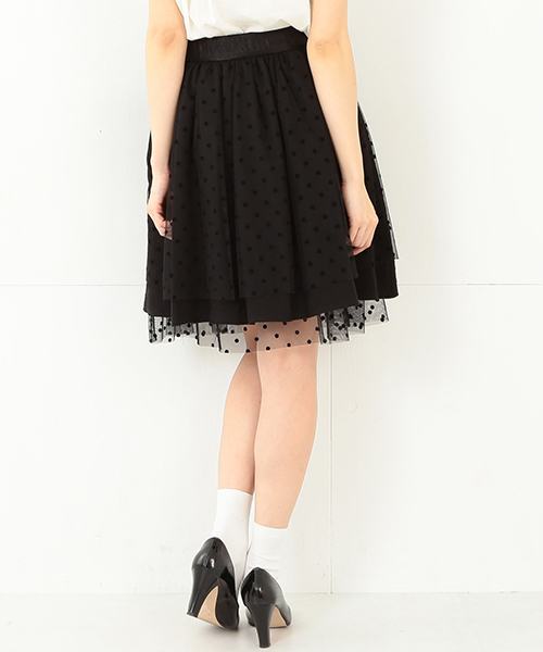 CAROLINA GLASER（カロリナ グレイサー）の「◎CAROLINA GLASER / ドットチュール スカート（スカート・レディース・ブラック/クリーム・ONE SIZE）」の15枚目の写真