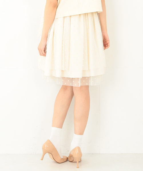 CAROLINA GLASER（カロリナ グレイサー）の「◎CAROLINA GLASER / ドットチュール スカート（スカート・レディース・ブラック/クリーム・ONE SIZE）」の19枚目の写真