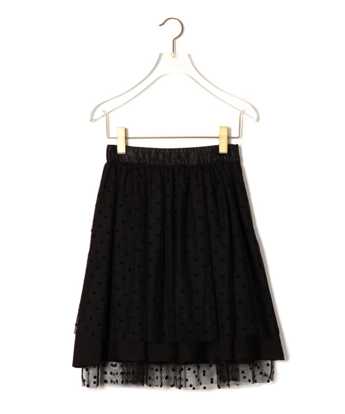 CAROLINA GLASER（カロリナ グレイサー）の「◎CAROLINA GLASER / ドットチュール スカート（スカート・レディース・ブラック/クリーム・ONE SIZE）」の9枚目の写真