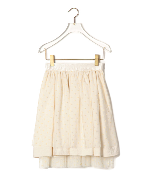 CAROLINA GLASER（カロリナ グレイサー）の「◎CAROLINA GLASER / ドットチュール スカート（スカート・レディース・ブラック/クリーム・ONE SIZE）」の3枚目の写真