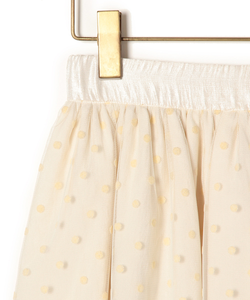 CAROLINA GLASER（カロリナ グレイサー）の「◎CAROLINA GLASER / ドットチュール スカート（スカート・レディース・ブラック/クリーム・ONE SIZE）」の4枚目の写真