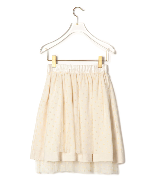 CAROLINA GLASER（カロリナ グレイサー）の「◎CAROLINA GLASER / ドットチュール スカート（スカート・レディース・ブラック/クリーム・ONE SIZE）」の7枚目の写真