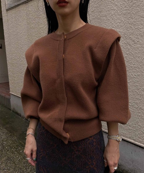 トップス AMERI 2WAY PUFF SLEEVE KNIT TOP Ameri（アメリ）の「2WAY PUFF SLEEVE KNIT TOP（ニット/セーター