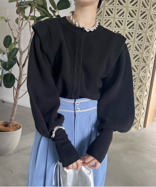 トップス AMERI 2WAY PUFF SLEEVE KNIT TOP Ameri（アメリ）の「2WAY PUFF SLEEVE KNIT TOP（ニット/セーター