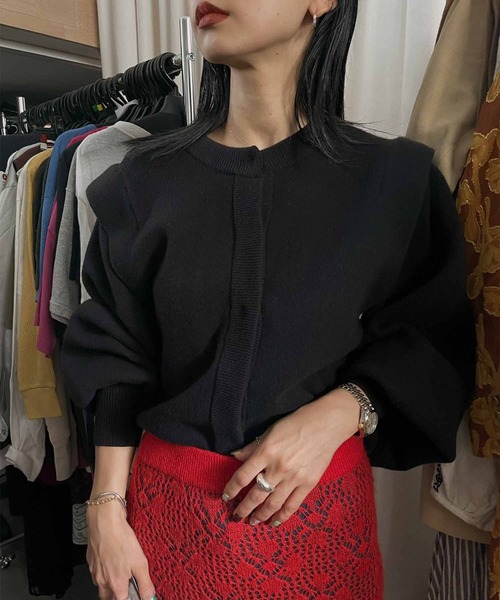 Ameri（アメリ）の「2WAY PUFF SLEEVE KNIT TOP（ニット/セーター