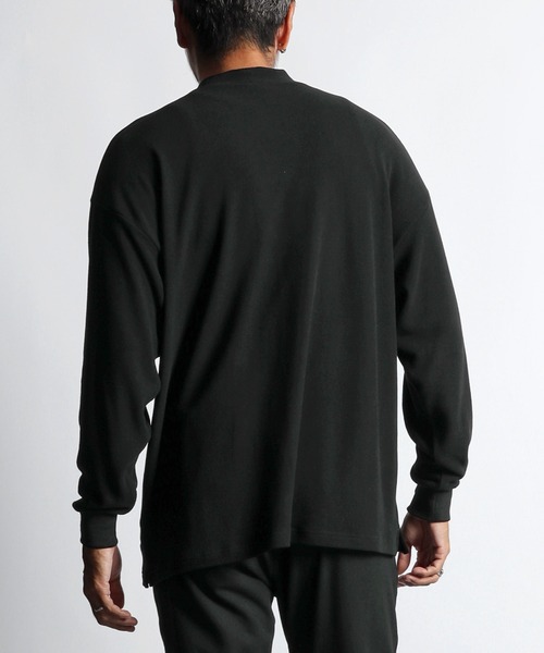 The DUFFER of ST.GEORGE（ザダファーオブセントジョージ）の「【WEB限定アイテム】SMOOTH MOCK NECK TEE：モックネック ロンT ハイネックTシャツ（Tシャツ/カットソー・メンズ・グレー/ブラック・SMALL/MEDIUM/LARGE/X-LARGE）」の10枚目の写真