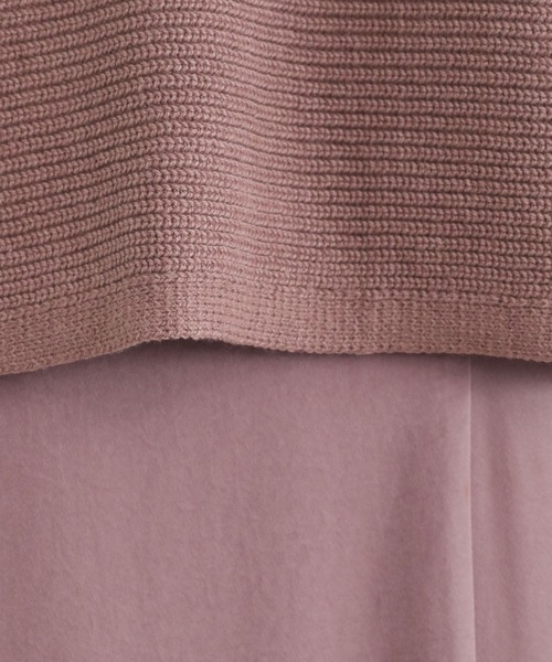 mysty woman（ミスティウーマン）の「ショートニット×キャミワンピセット 168376（ワンピース・レディース・ブラック/ピンク/アイボリー・FREE）」の5枚目の写真