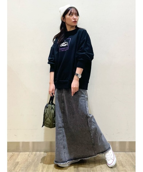 CAMP7（キャンプセブン）の「【CAMP7】フロントロゴクルースウェット（スウェット・レディース・ブラック/ベージュ/キナリ・M/L）」の13枚目の写真