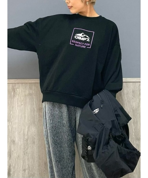 CAMP7（キャンプセブン）の「【CAMP7】フロントロゴクルースウェット（スウェット・レディース・ブラック/ベージュ/キナリ・M/L）」の16枚目の写真