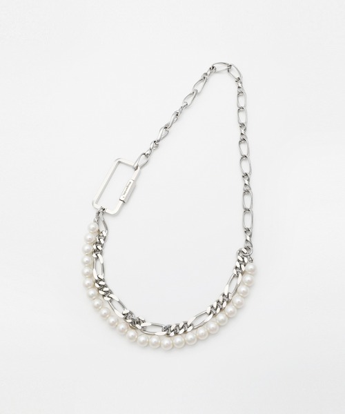 LEGENDA（レジェンダ）の「Pearl×Chain Choker Necklace（ネックレス・メンズ・シルバー/ゴールド・FREE）」の2枚目の写真
