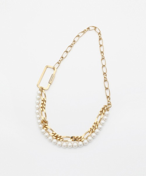 LEGENDA（レジェンダ）の「Pearl×Chain Choker Necklace（ネックレス・メンズ・シルバー/ゴールド・FREE）」の12枚目の写真