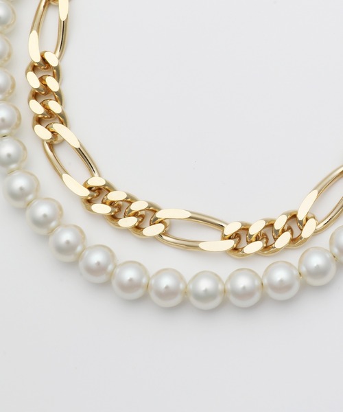 LEGENDA（レジェンダ）の「Pearl×Chain Choker Necklace（ネックレス・メンズ・シルバー/ゴールド・FREE）」の8枚目の写真