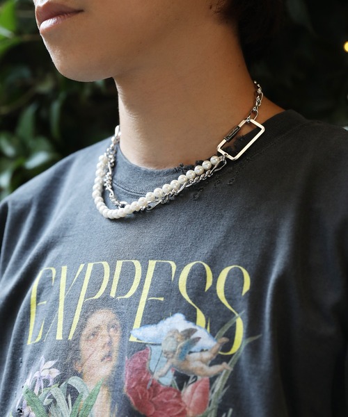 LEGENDA（レジェンダ）の「Pearl×Chain Choker Necklace（ネックレス・メンズ・シルバー/ゴールド・FREE）」の13枚目の写真
