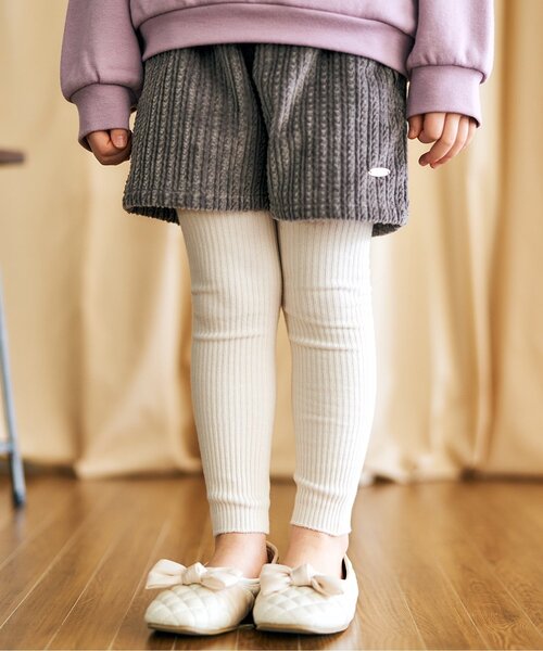 apres les cours（アプレレクール）の「リボンポケットショートパンツ（その他パンツ・キッズ・アイボリー/チャコール/パープル/キャメル/ライトグレー/ダークグリーン・100/110/120/80/90/130/140）」の3枚目の写真