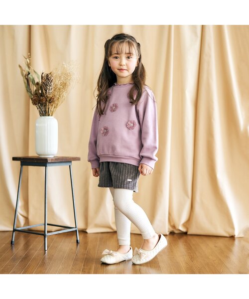 apres les cours（アプレレクール）の「リボンポケットショートパンツ（その他パンツ・キッズ・アイボリー/チャコール/パープル/キャメル/ライトグレー/ダークグリーン・100/110/120/80/90/130/140）」の7枚目の写真