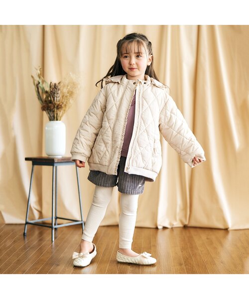 apres les cours（アプレレクール）の「リボンポケットショートパンツ（その他パンツ・キッズ・アイボリー/チャコール/パープル/キャメル/ライトグレー/ダークグリーン・100/110/120/80/90/130/140）」の9枚目の写真