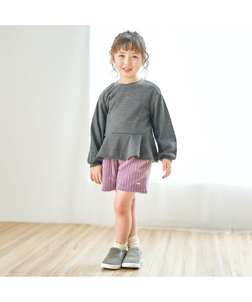 apres les cours（アプレレクール）の「リボンポケットショートパンツ（その他パンツ・キッズ・アイボリー/チャコール/パープル/キャメル/ライトグレー/ダークグリーン・100/110/120/80/90/130/140）」の15枚目の写真