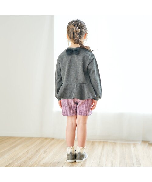 apres les cours（アプレレクール）の「リボンポケットショートパンツ（その他パンツ・キッズ・アイボリー/チャコール/パープル/キャメル/ライトグレー/ダークグリーン・100/110/120/80/90/130/140）」の16枚目の写真