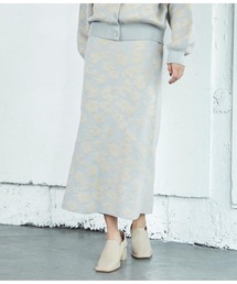 Settimissimo | フラワー柄ジャガードニットスカート【セットアップ着用可】(スカート)