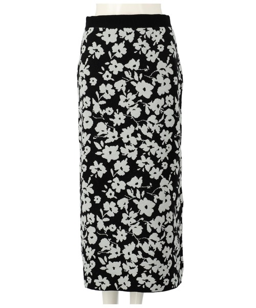 Settimissimo（セッティミッシモ）の「フラワー柄ジャガードニットスカート【セットアップ着用可】（スカート・レディース・ブラック/グレー・M）」の8枚目の写真