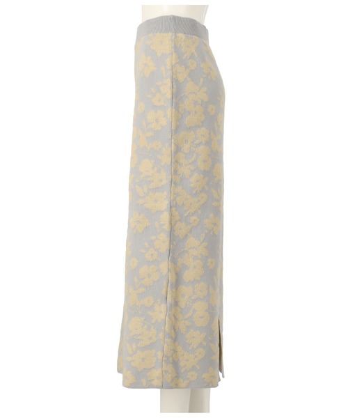 Settimissimo（セッティミッシモ）の「フラワー柄ジャガードニットスカート【セットアップ着用可】（スカート・レディース・ブラック/グレー・M）」の10枚目の写真