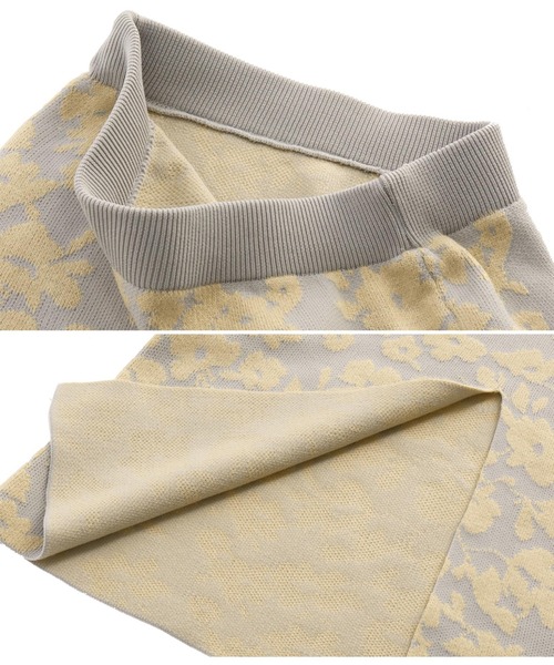 Settimissimo（セッティミッシモ）の「フラワー柄ジャガードニットスカート【セットアップ着用可】（スカート・レディース・ブラック/グレー・M）」の11枚目の写真