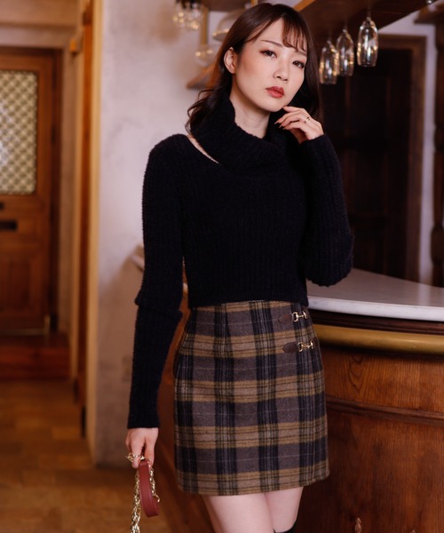 LIPSERVICE（リップサービス）の「VITポイントチェック台形スカート（スカート・レディース・ブラック/イエロー・S/M）」の4枚目の写真