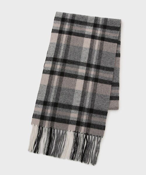 TAKEO KIKUCHI（タケオキクチ）の「◆【洗えるウール】タータンチェックマフラー（マフラー・メンズ・ブラック系1/ワイン系1/ネイビー系1/ブルー系6・00）」の2枚目の写真