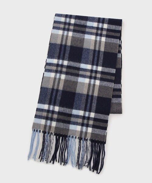 TAKEO KIKUCHI（タケオキクチ）の「◆【洗えるウール】タータンチェックマフラー（マフラー・メンズ・ブラック系1/ワイン系1/ネイビー系1/ブルー系6・00）」の3枚目の写真