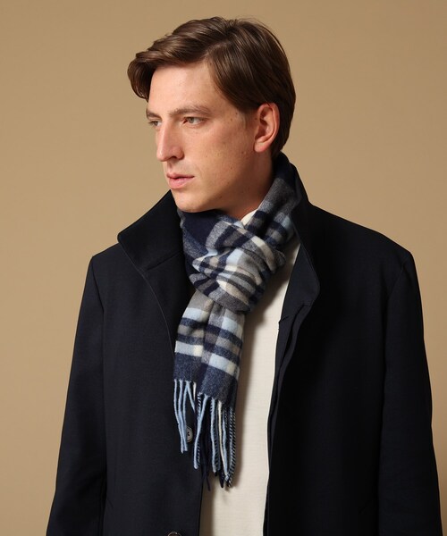 TAKEO KIKUCHI（タケオキクチ）の「◆【洗えるウール】タータンチェックマフラー（マフラー・メンズ・ブラック系1/ワイン系1/ネイビー系1/ブルー系6・00）」の6枚目の写真