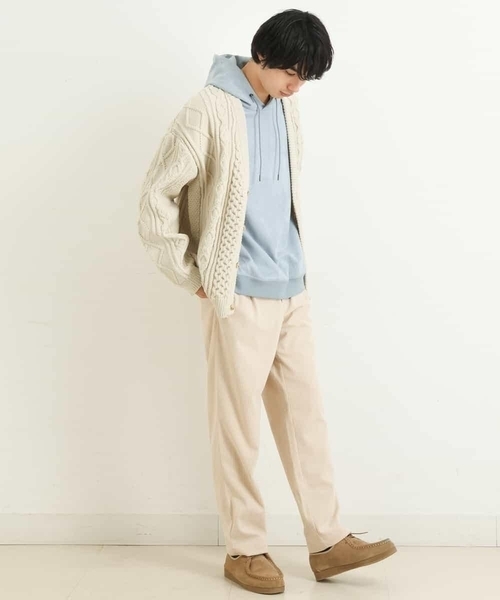 a.v.v(アーヴェヴェ)の「【ユニセックス】アランニットワイドカーディガン(カーディガン/ボレロ・メンズ・バイオレット/アイボリー/ブルー・46/48/50/44)」の5枚目の写真