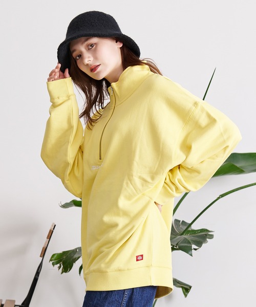 Dickies（ディッキーズ）の「『Dickies/ディッキーズ』裏毛ハーフジップトレーナー（スウェット・メンズ・チャコールグレー/ネイビー/オートミール/グリーン/ホワイト/ブルー系その他/マスタード・M/L）」の7枚目の写真