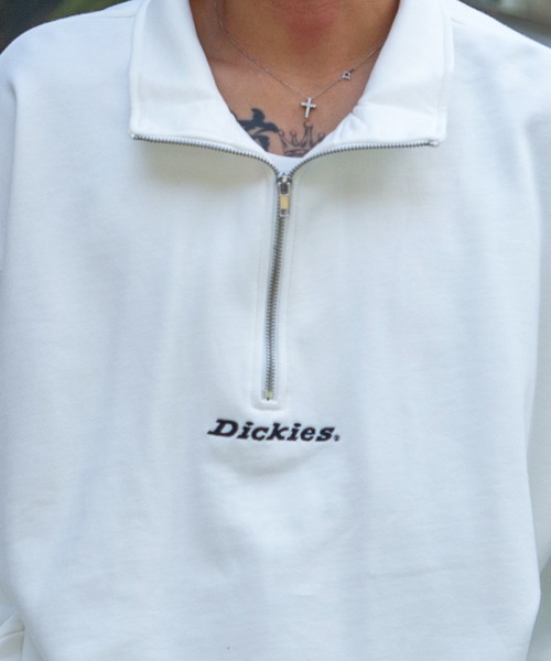 Dickies（ディッキーズ）の「『Dickies/ディッキーズ』裏毛ハーフジップトレーナー（スウェット・メンズ・チャコールグレー/ネイビー/オートミール/グリーン/ホワイト/ブルー系その他/マスタード・M/L）」の8枚目の写真