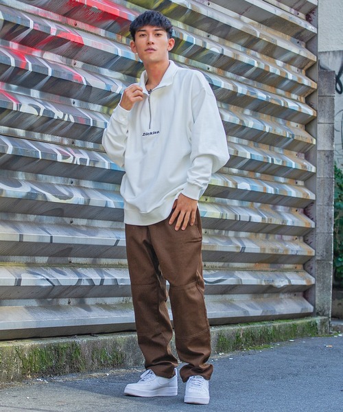 Dickies（ディッキーズ）の「『Dickies/ディッキーズ』裏毛ハーフジップトレーナー（スウェット・メンズ・チャコールグレー/ネイビー/オートミール/グリーン/ホワイト/ブルー系その他/マスタード・M/L）」の11枚目の写真