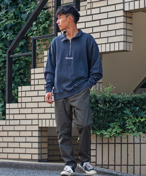 Dickies（ディッキーズ）の「『Dickies/ディッキーズ』裏毛ハーフジップトレーナー（スウェット・メンズ・チャコールグレー/ネイビー/オートミール/グリーン/ホワイト/ブルー系その他/マスタード・M/L）」の15枚目の写真