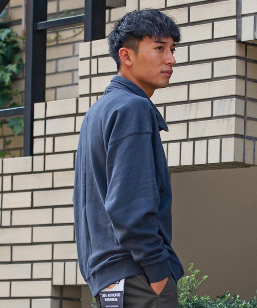 Dickies（ディッキーズ）の「『Dickies/ディッキーズ』裏毛ハーフジップトレーナー（スウェット・メンズ・チャコールグレー/ネイビー/オートミール/グリーン/ホワイト/ブルー系その他/マスタード・M/L）」の16枚目の写真