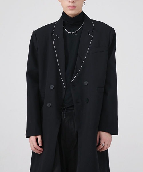 ワイドシルエットロングダブルチェスターコート WO22W4OT01【WB