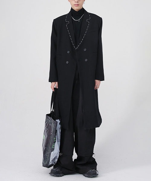 ワイドシルエットロングダブルチェスターコート WO22W4OT01【WB