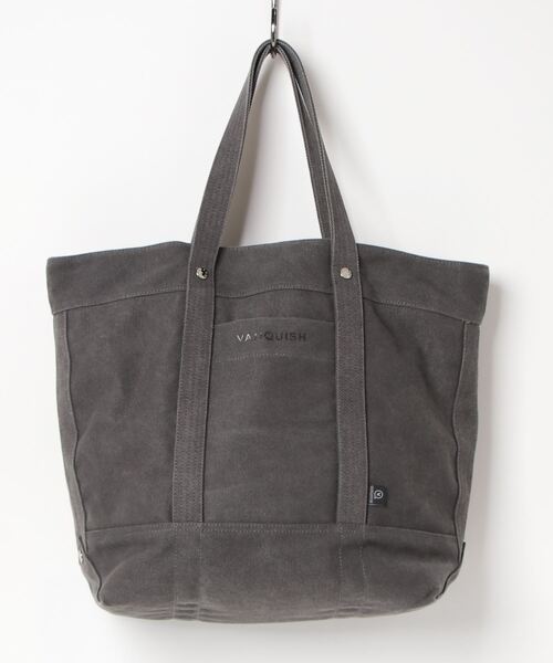 VANQUISH(ヴァンキッシュ)の「VANQUISH / ヴァンキッシュ コットン トートバッグ(トートバッグ・メンズ・カーキ/アイボリー/ブラック・FREE)」の2枚目の写真