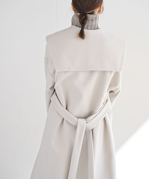 rps（アールピーエス）の「セーラーカラーロングコート（その他アウター・レディース・ブラック/アイボリー/グレイッシュベージュ/ベージュ/グリーン/パープル/ブルー/ブラウン・M/フリー）」の15枚目の写真