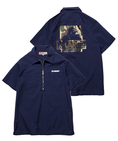 XLARGE(エクストララージ)の「HALF ZIP S/S CAMO OG WORK SHIRT(シャツ/ブラウス・メンズ・ブラック/カーキ/バーガンディー/グリーン/ネイビー・MEDIUM/X-LARGE/LARGE/SMALL)」の4枚目の写真