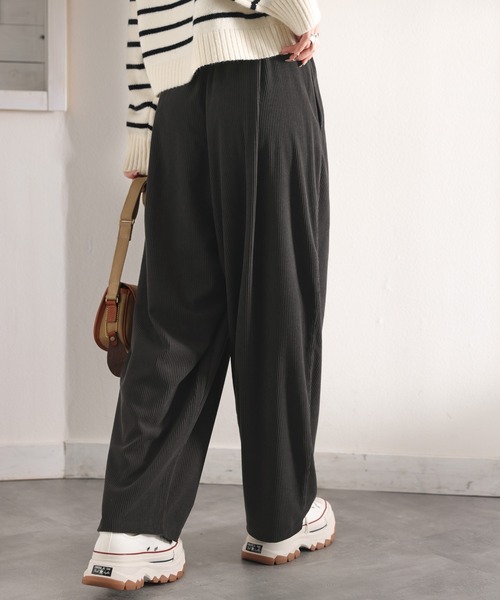 classicalelf（クラシカルエルフ）の「ゆるっと暖か。カットコールサーカスパンツ（その他パンツ・レディース・モカ/チャコールグレー・X-LARGE/SMALL/MEDIUM/LARGE）」の4枚目の写真