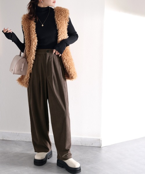 classicalelf（クラシカルエルフ）の「ゆるっと暖か。カットコールサーカスパンツ（その他パンツ・レディース・モカ/チャコールグレー・X-LARGE/SMALL/MEDIUM/LARGE）」の8枚目の写真