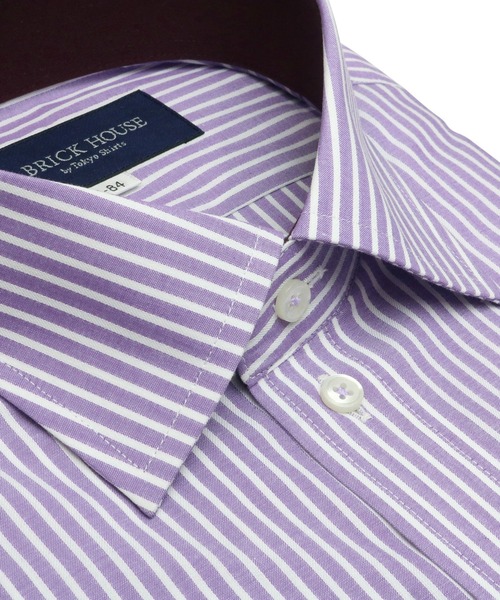 TOKYO SHIRTS（トウキョウシャツ）の「形態安定ノーアイロン ワイド 長袖ビジネスワイシャツ（ビジネスシャツ・メンズ・ダークパープル・首回り42cm-裄丈86cm/首回り39cm-裄丈84cm/首回り43cm-裄丈86cm/首回り41cm-裄丈86cm/首回り41cm-裄丈82cm/首回り43cm-裄丈82cm/首回り39cm-裄丈80cm/首回り37cm-裄丈84cm/首回り37cm-裄丈80cm/首回り42cm-裄丈82cm）」の2枚目の写真
