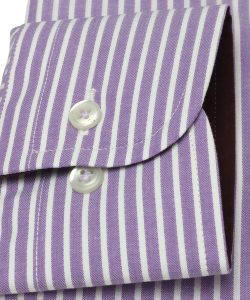 TOKYO SHIRTS（トウキョウシャツ）の「形態安定ノーアイロン ワイド 長袖ビジネスワイシャツ（ビジネスシャツ・メンズ・ダークパープル・首回り42cm-裄丈86cm/首回り39cm-裄丈84cm/首回り43cm-裄丈86cm/首回り41cm-裄丈86cm/首回り41cm-裄丈82cm/首回り43cm-裄丈82cm/首回り39cm-裄丈80cm/首回り37cm-裄丈84cm/首回り37cm-裄丈80cm/首回り42cm-裄丈82cm）」の3枚目の写真