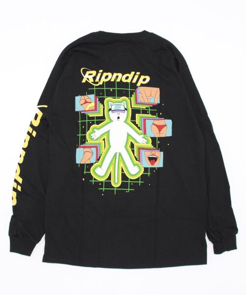 RIPNDIP（リップンディップ）の「★RIPNDIP★VIRTUAL NERMALITY LOGO SLEEVE TEE（Tシャツ/カットソー・レディース・ブラック・MEDIUM/LARGE）」の2枚目の写真