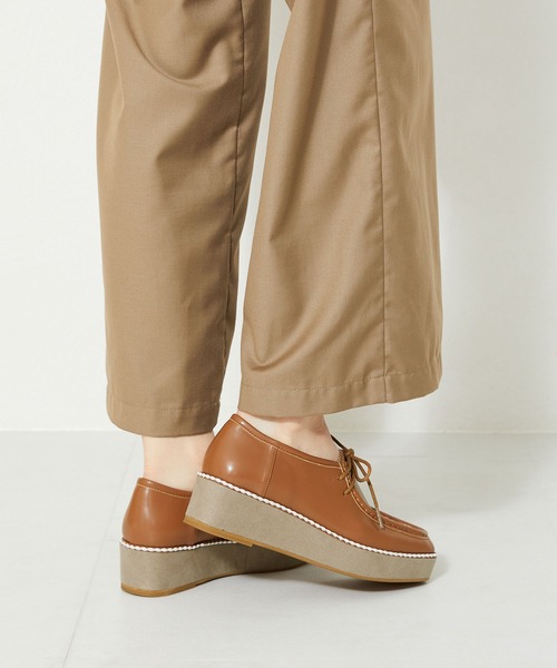 ORiental TRaffic(オリエンタルトラフィック)の「厚底チロリアンシューズ 31123(モカシン/デッキシューズ・レディース・ブラウン/ホワイト/パープル・LL/M/L/S/3L/SS)」の8枚目の写真