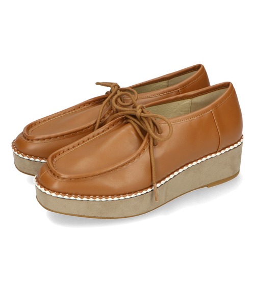 ORiental TRaffic(オリエンタルトラフィック)の「厚底チロリアンシューズ 31123(モカシン/デッキシューズ・レディース・ブラウン/ホワイト/パープル・LL/M/L/S/3L/SS)」の5枚目の写真