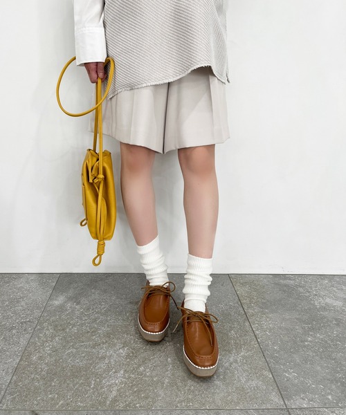 ORiental TRaffic(オリエンタルトラフィック)の「厚底チロリアンシューズ 31123(モカシン/デッキシューズ・レディース・ブラウン/ホワイト/パープル・LL/M/L/S/3L/SS)」の19枚目の写真